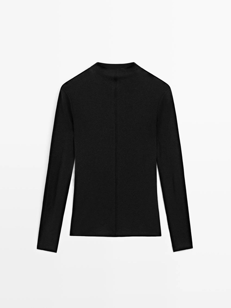 Лонгслив с деталями шва