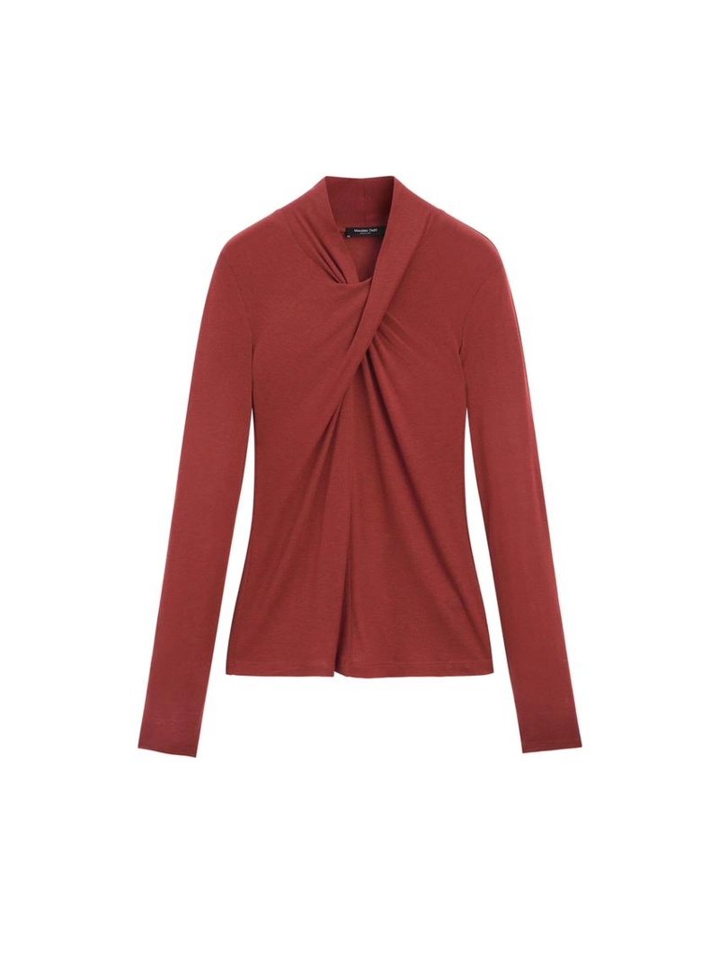 Топ с переплетением из ленселя и шерсти