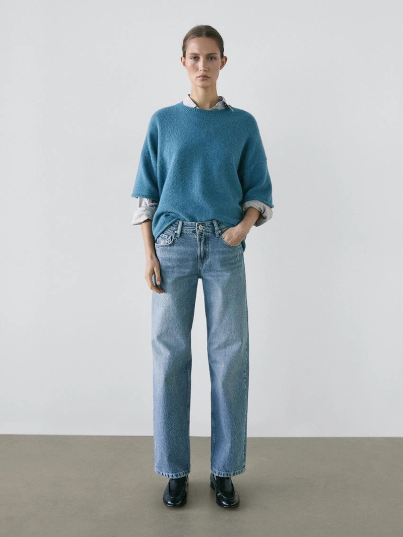 Джинсы с низкой посадкой прямого кроя