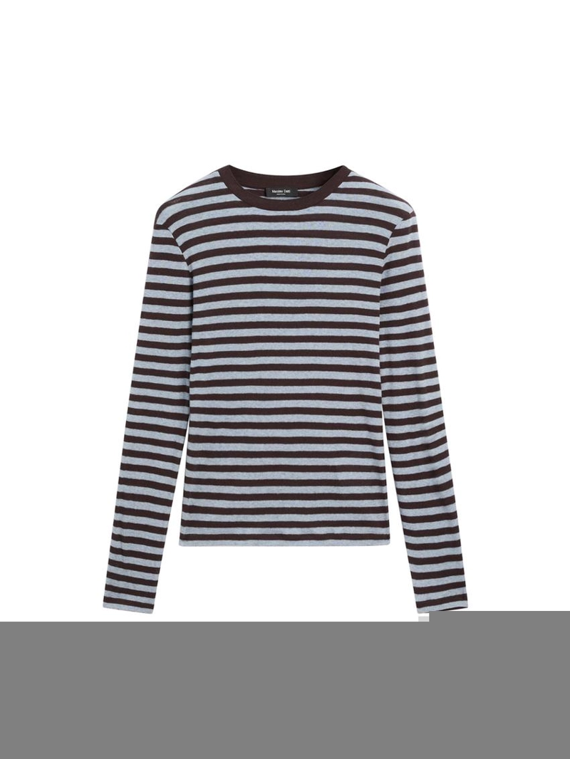 Футболка с длинным рукавом в полоску из хлопкового смесового материала