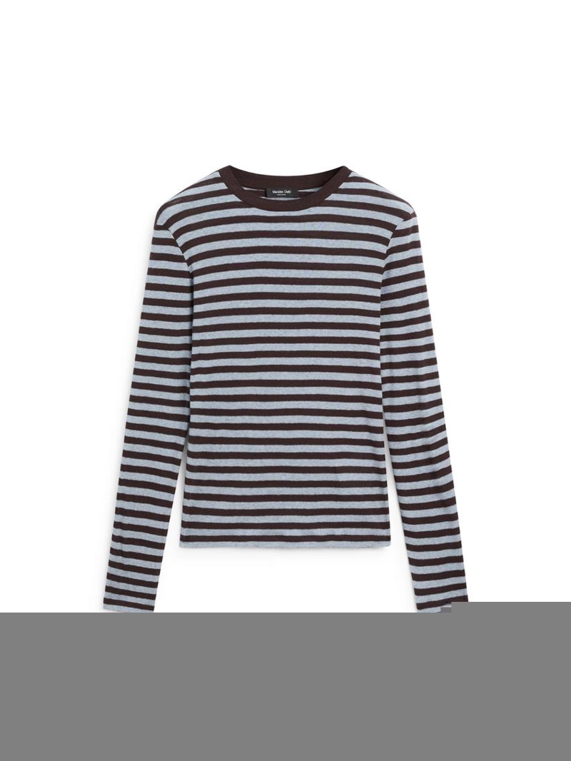 Футболка с длинным рукавом в полоску из хлопкового смесового материала
