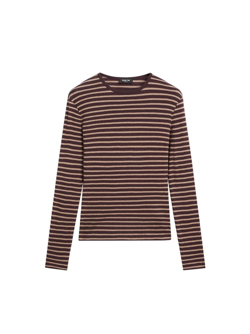 Футболка с длинным рукавом в полоску из хлопкового смесового материала