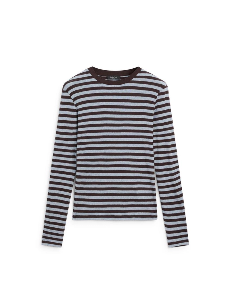 Футболка с длинным рукавом в полоску из хлопкового смесового материала