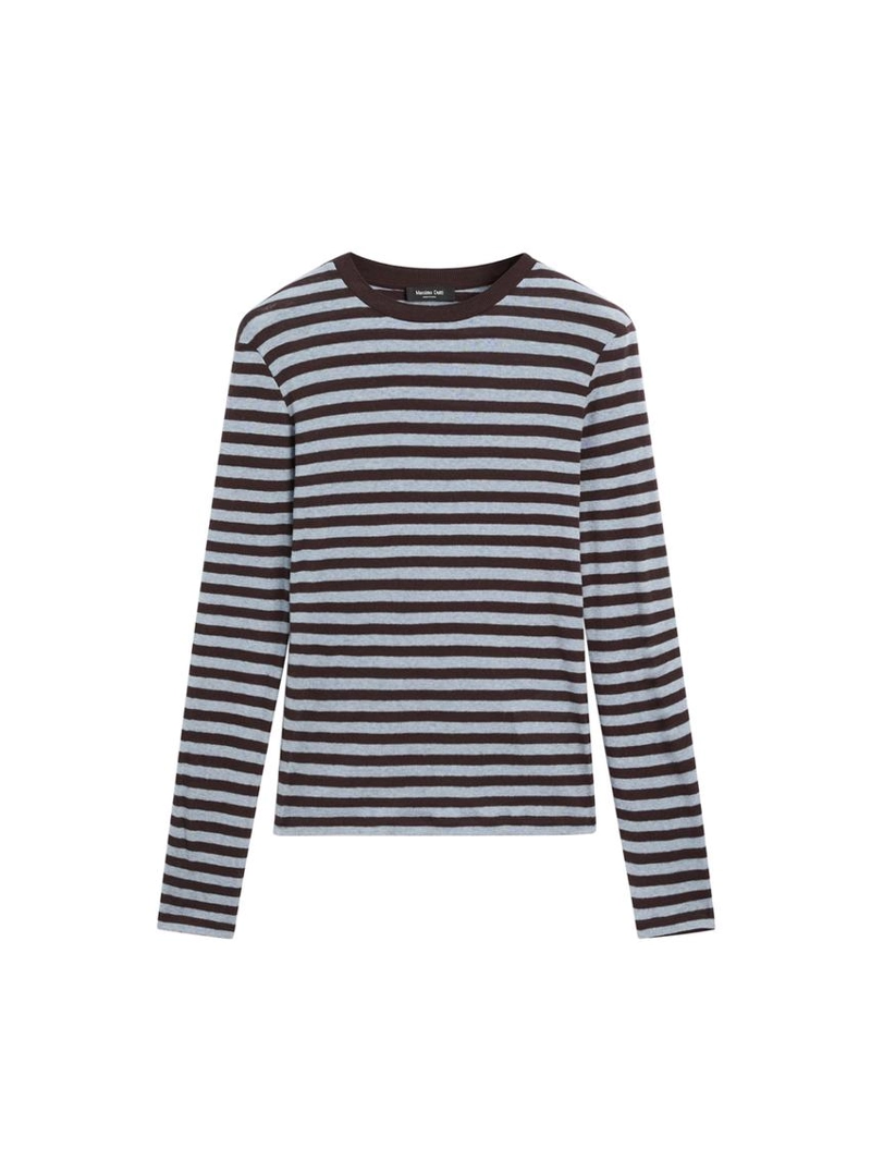 Футболка с длинным рукавом в полоску из хлопкового смесового материала