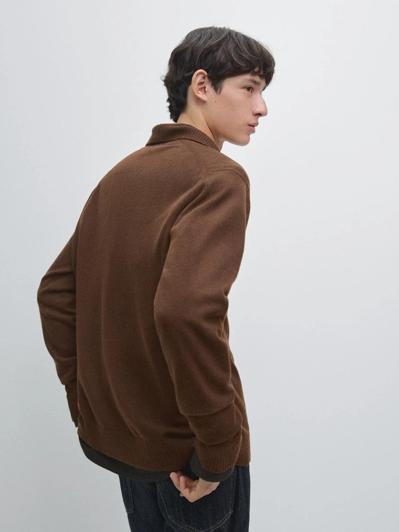 100% шерстяной водолаз с v-образным вырезом