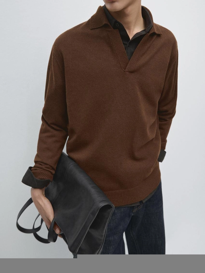 100% шерстяной водолаз с v-образным вырезом