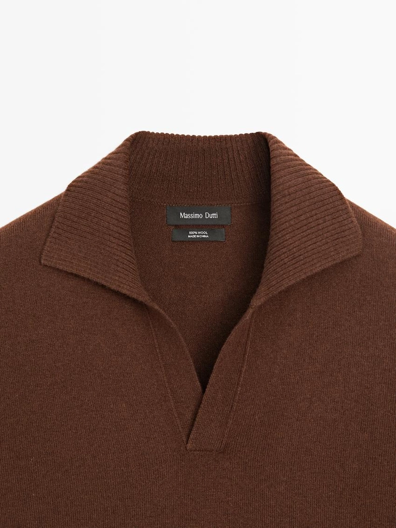 100% шерстяной водолаз с v-образным вырезом