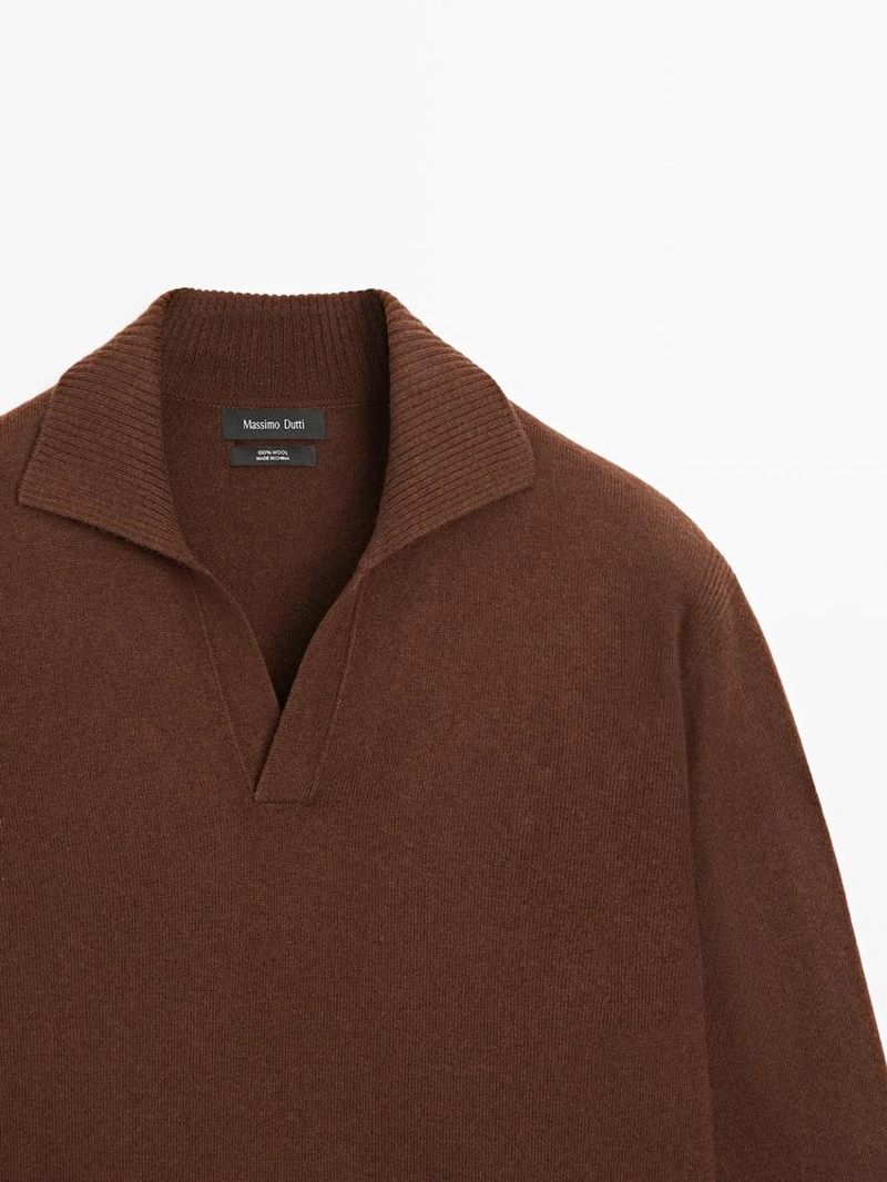 100% шерстяной водолаз с v-образным вырезом