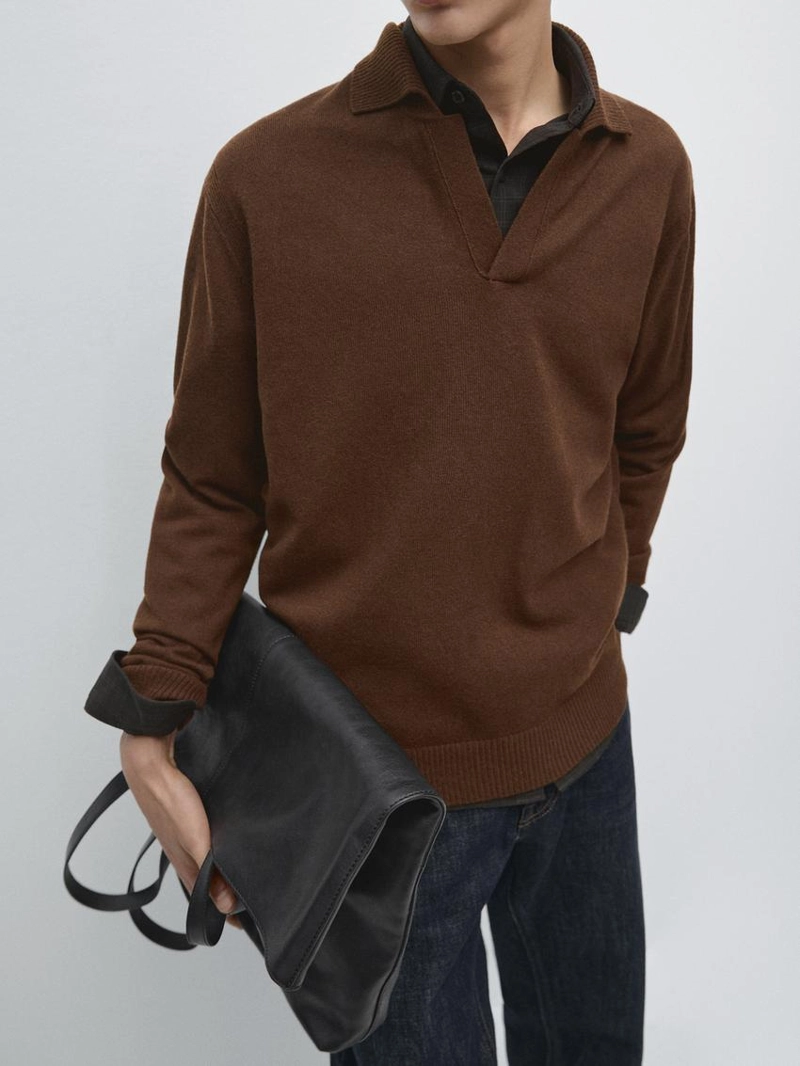 100% шерстяной водолаз с v-образным вырезом