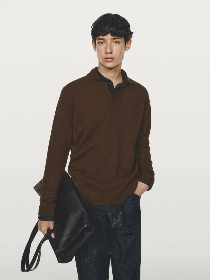 100% шерстяной водолаз с v-образным вырезом