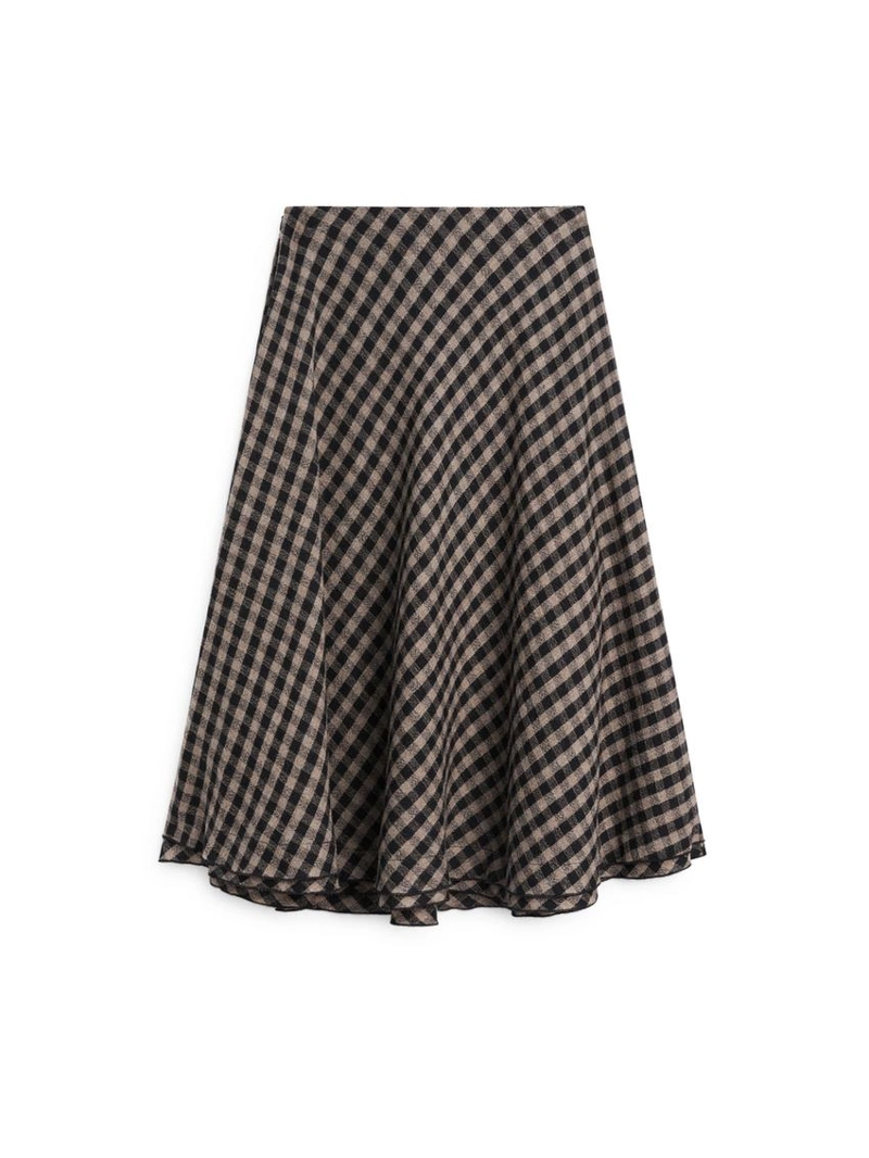 Юбка расклешенная с клетчатыми деталями