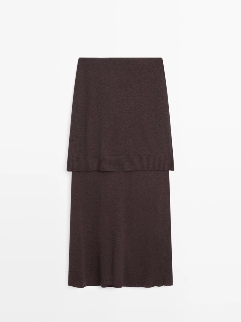 Юбка из трикотажа с деталями на завязках на рукавах