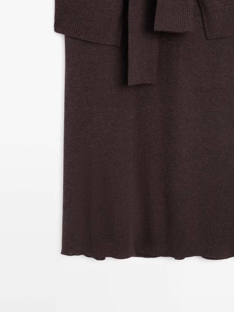 Юбка из трикотажа с деталями на завязках на рукавах