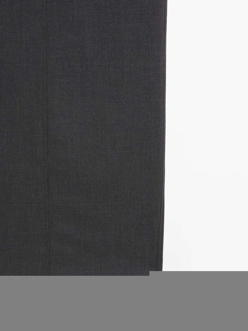 Прямая юбка-миди из шерстяной смеси с карманами