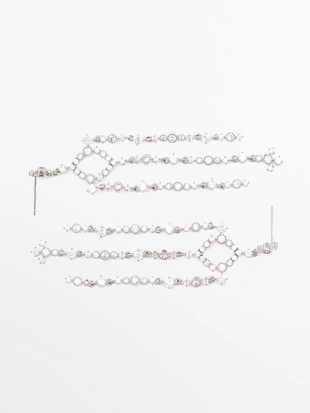 Серьги-люстры с кристаллами- Заказать в России