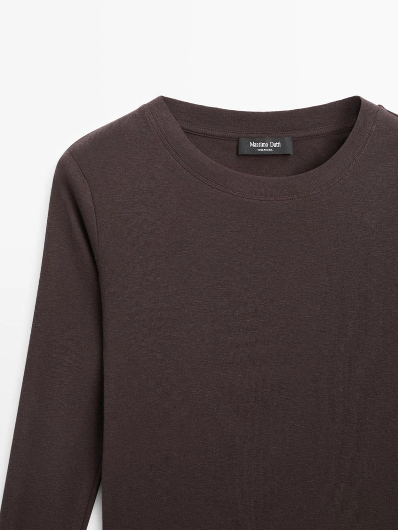 Футболка из хлопкового микса с длинным рукавом