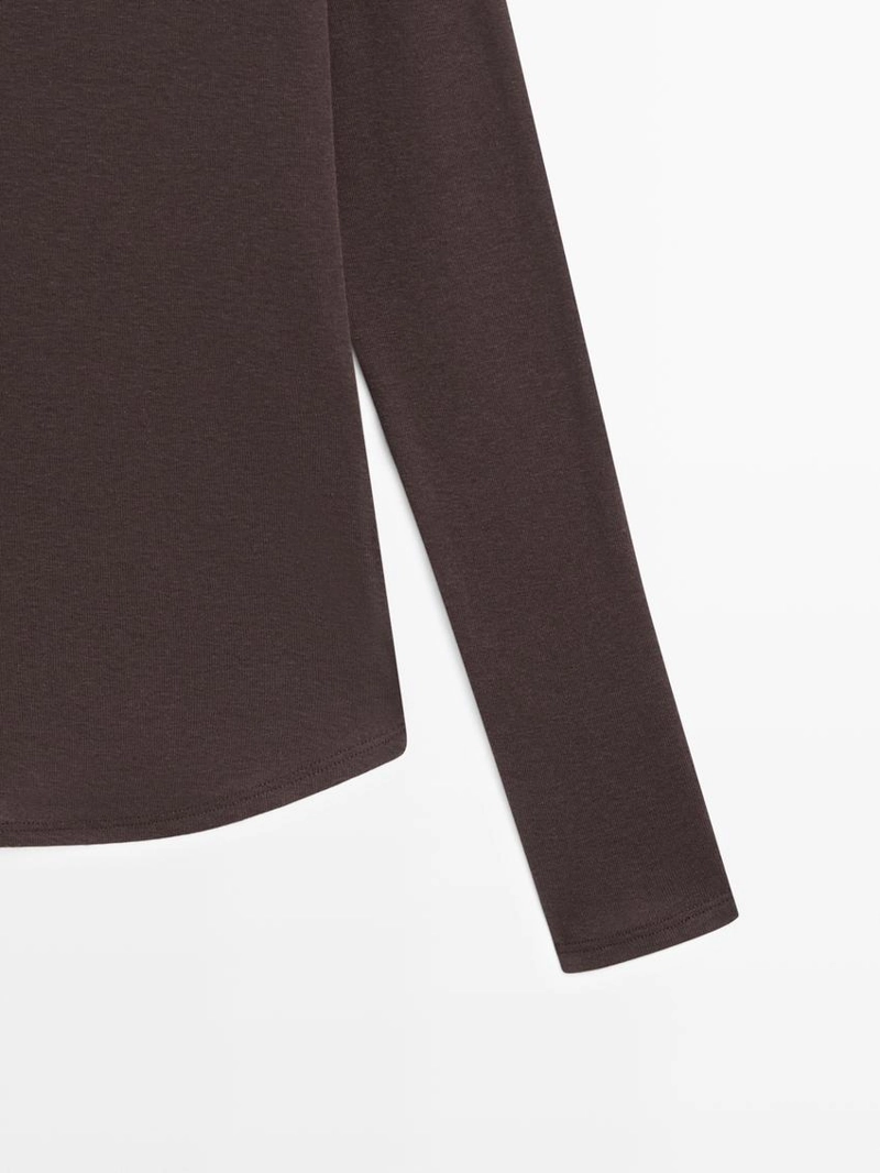 Футболка из хлопкового микса с длинным рукавом