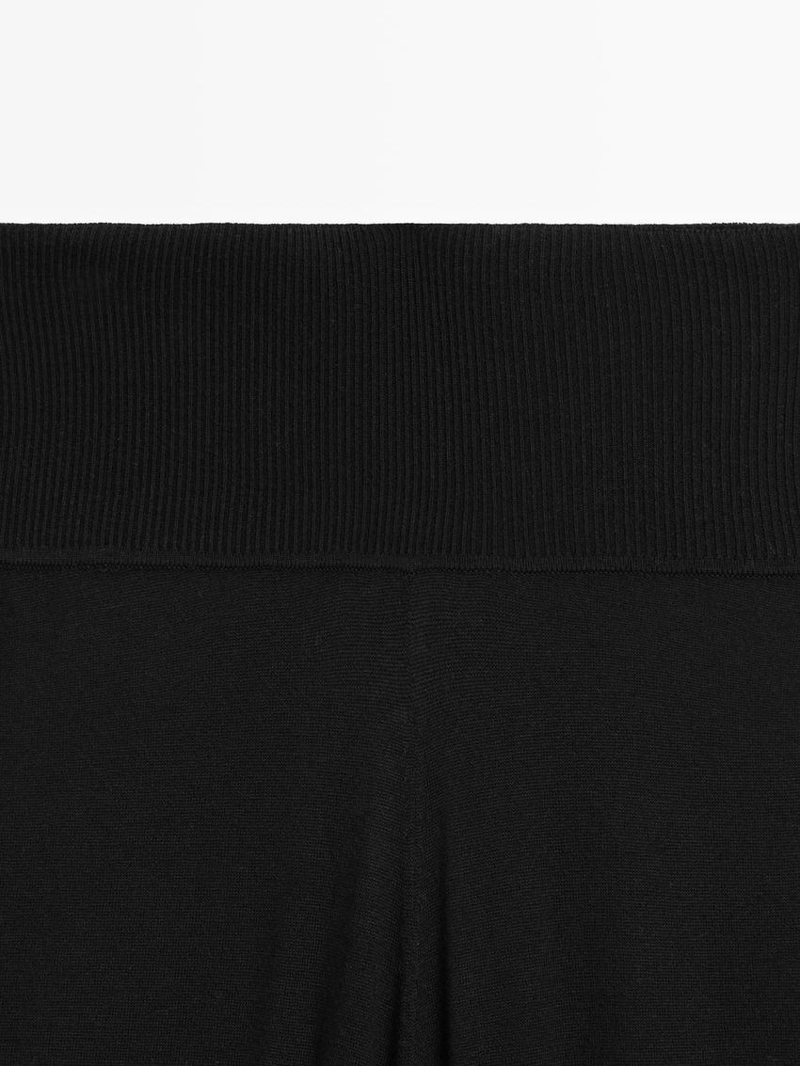 Шерстяные вязаные брюки-саруэль