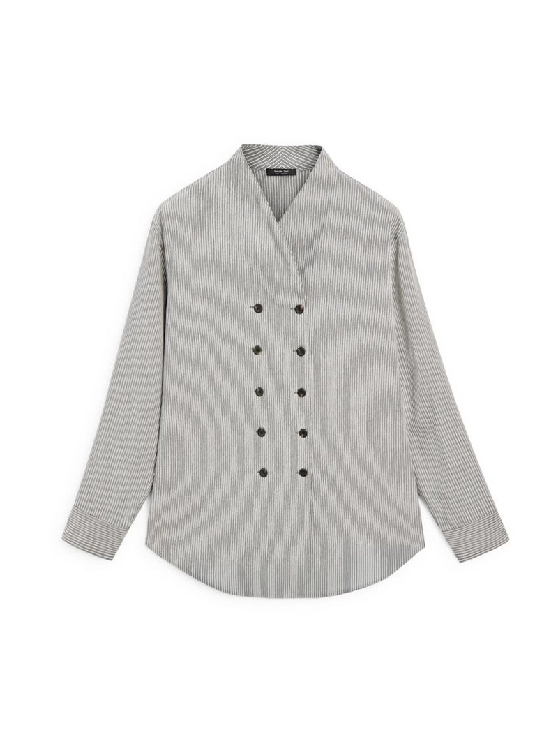Рубашка в полоску со свободным покроем и деталями на пуговицах