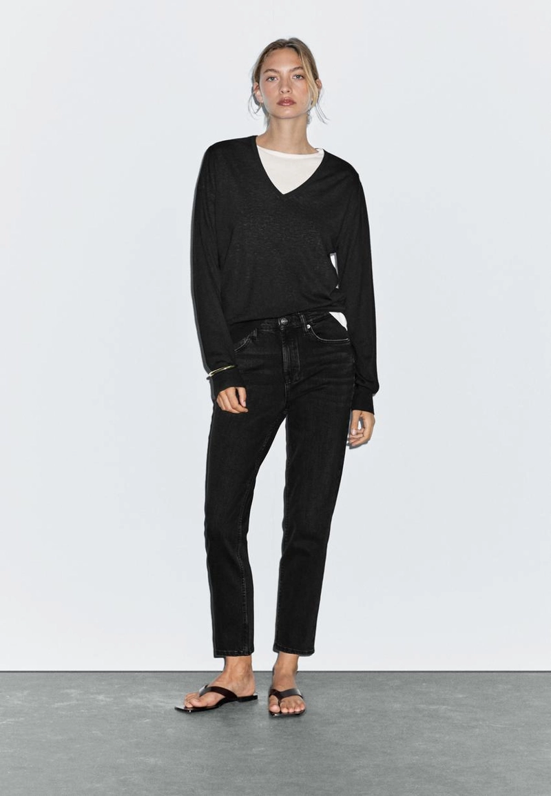 Джинсы mid-rise cropped slim fit