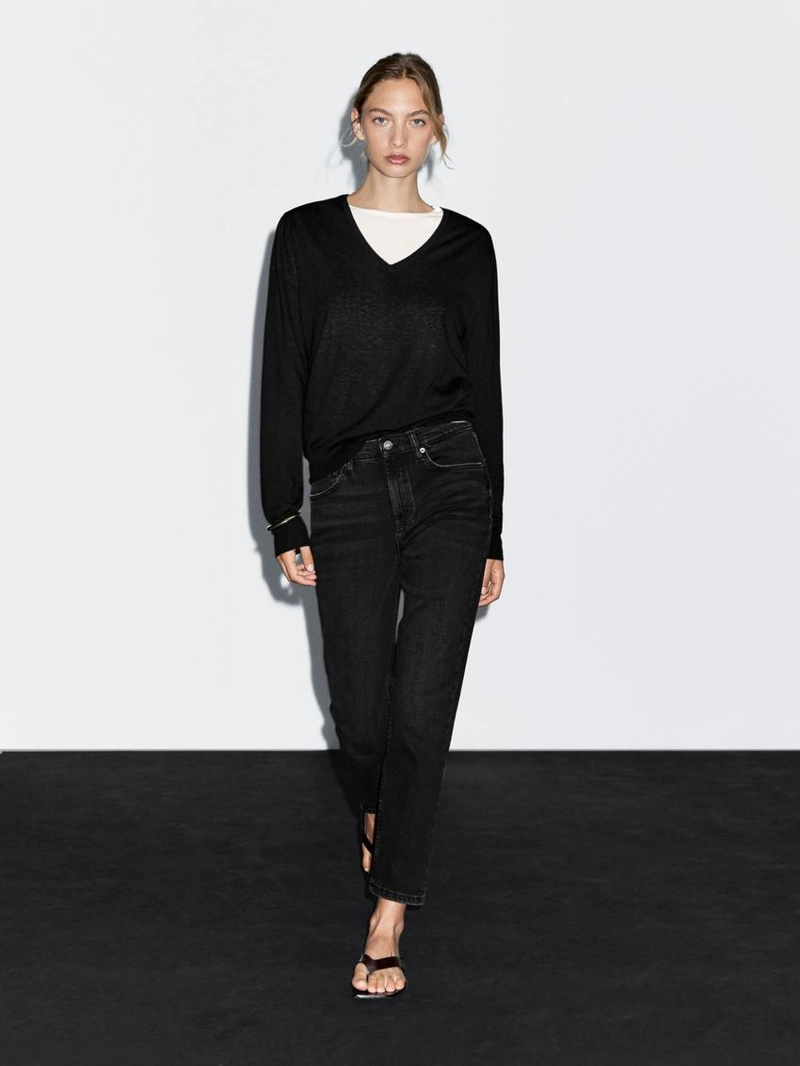 Джинсы mid-rise cropped slim fit