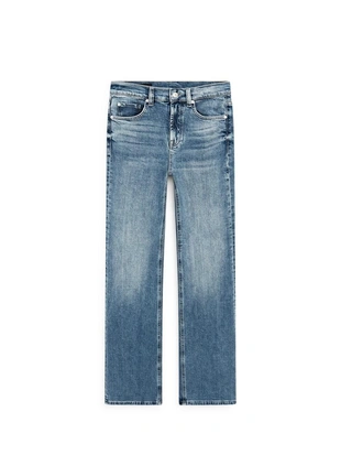 Джинсы с узкими брючинами и расклешенным подолом- Заказать в России