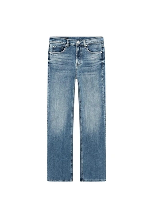 Джинсы с узкими брючинами и расклешенным подолом- Заказать в России