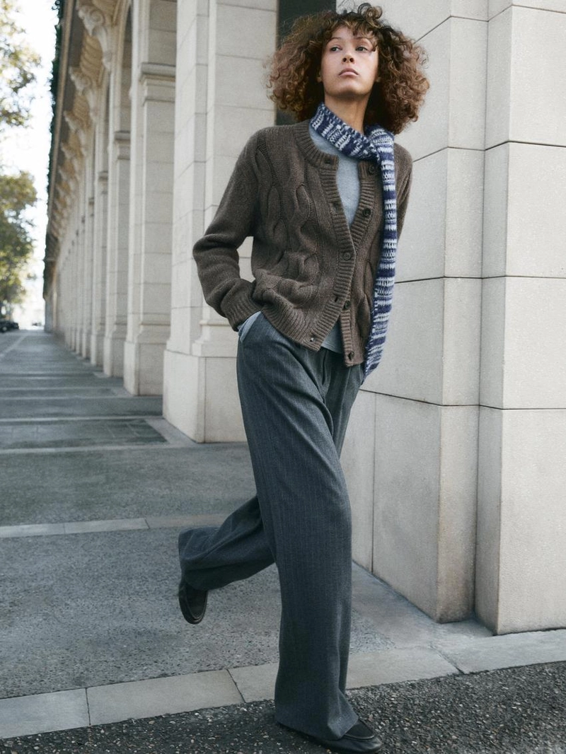 Кардиган с косами из шерстяной смеси