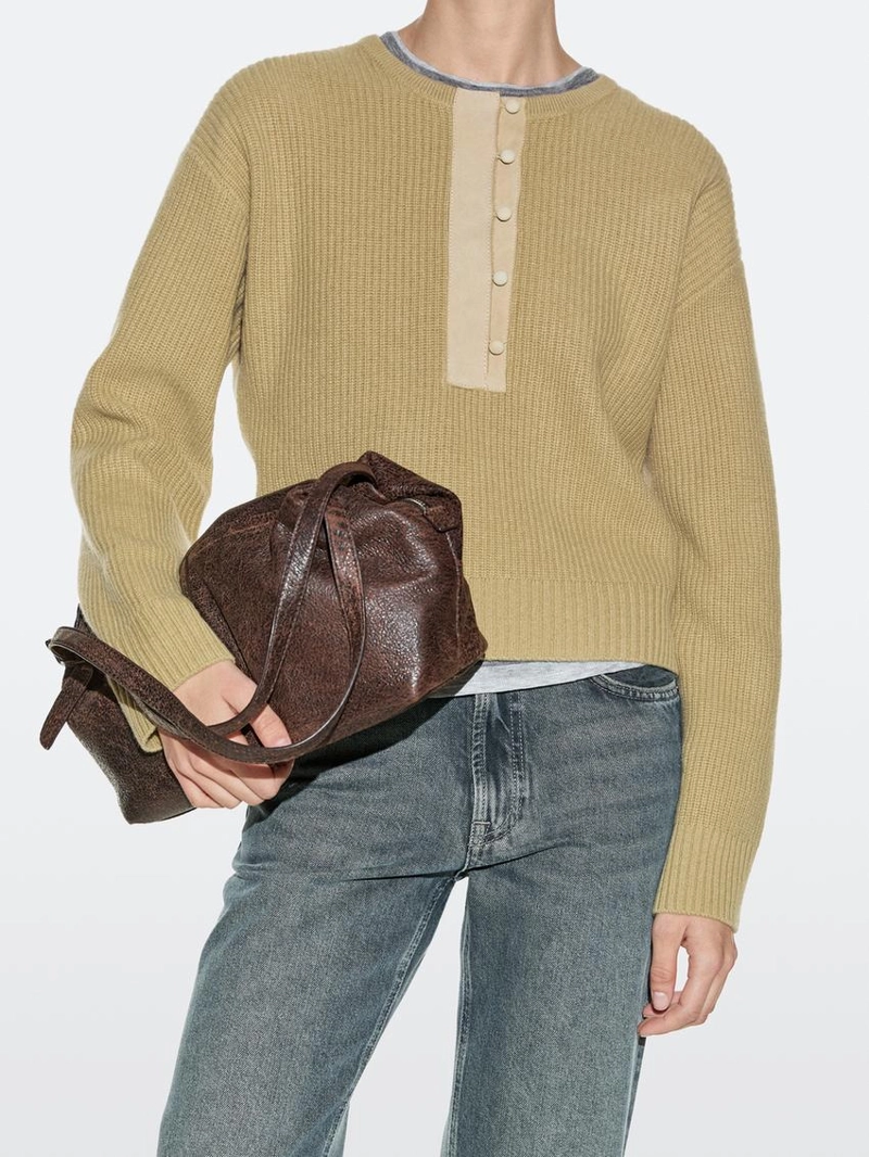 Большая сумка-чемодан из натуральной кожи нубука