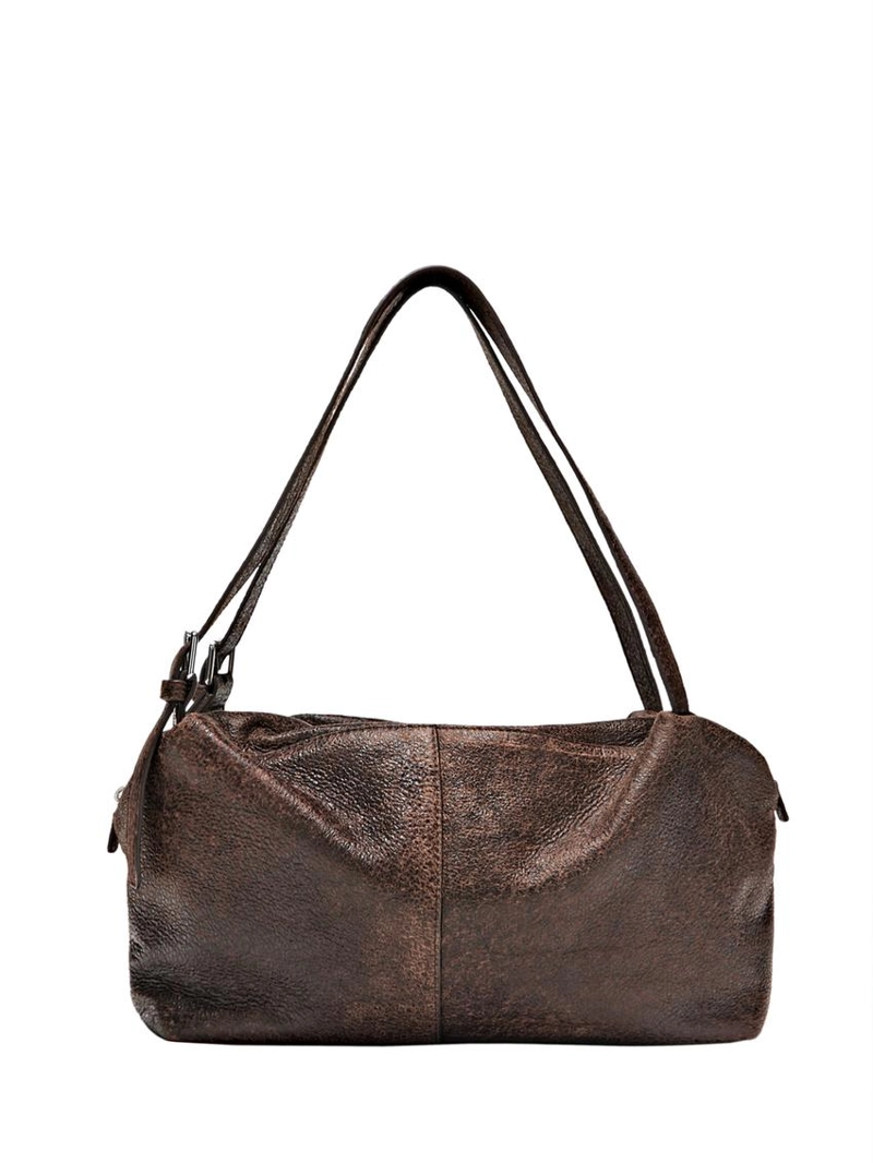 Большая сумка-чемодан из натуральной кожи нубука