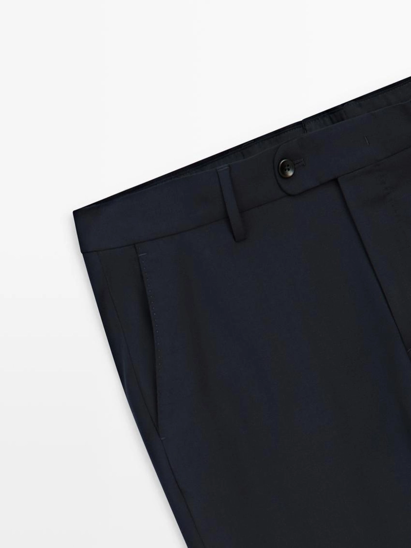 Брюки из шерстяно-смесовой ткани для костюма