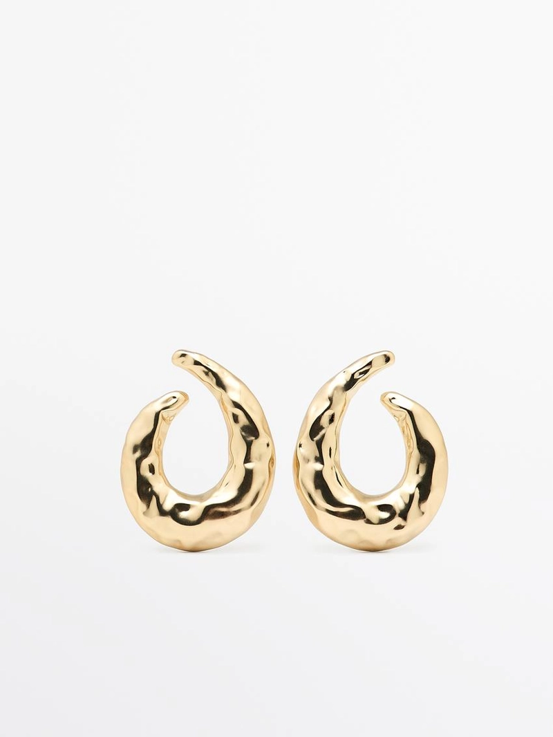 Серьги-кольца с текстурой