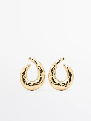 Серьги-кольца с текстурой- Заказать в России