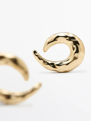 Серьги-кольца с текстурой- Заказать в России