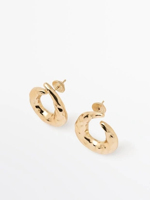 Серьги-кольца с текстурой- Заказать в России