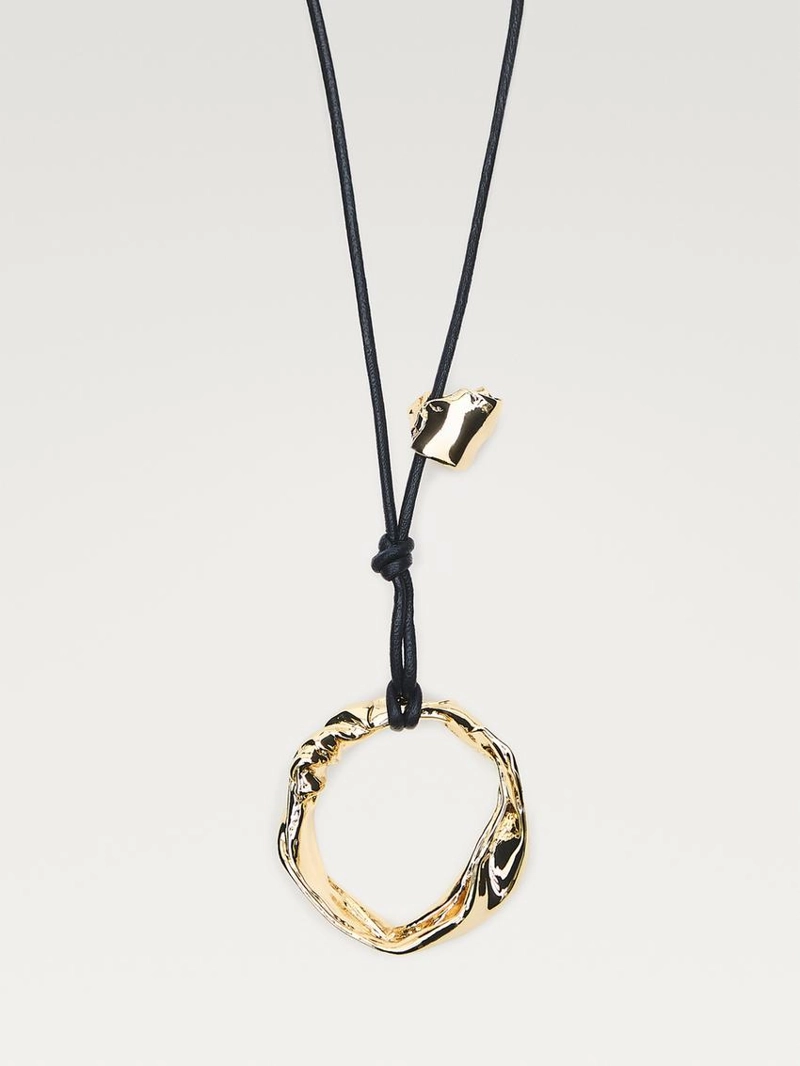 Кожаное ожерелье с неправильным элементом