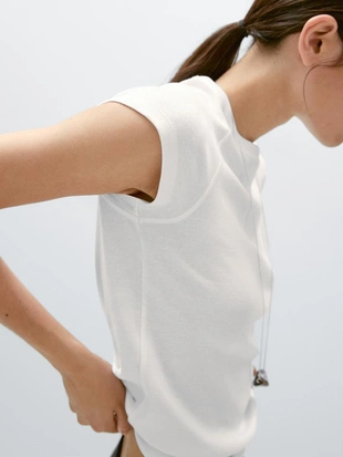 Хлопковая футболка с короткими рукавами реглан- Заказать в России