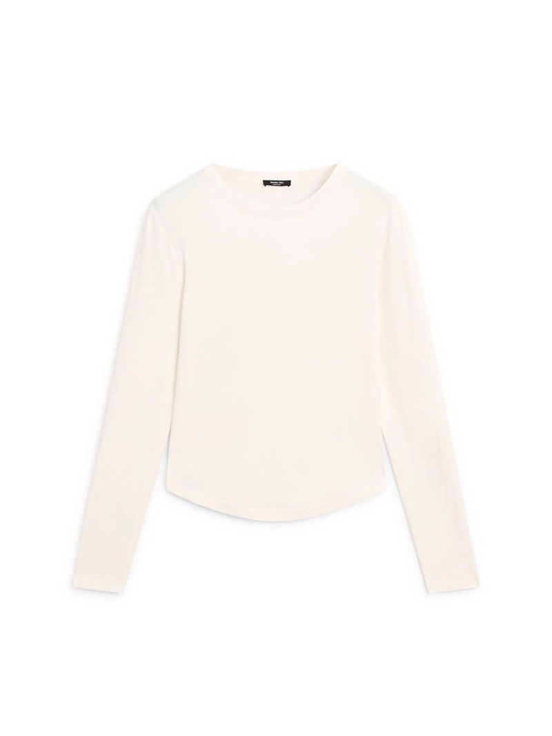 Футболка с длинным рукавом и закругленным подолом