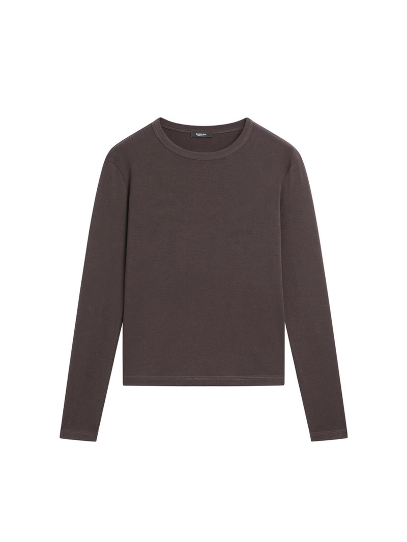 Футболка с длинным рукавом в меланжевом стиле из ребристого материала