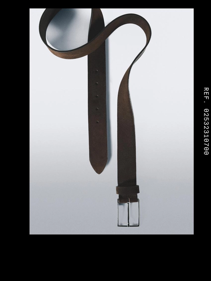 Ремень из плюшевой натуральной кожи с никелевой пряжкой