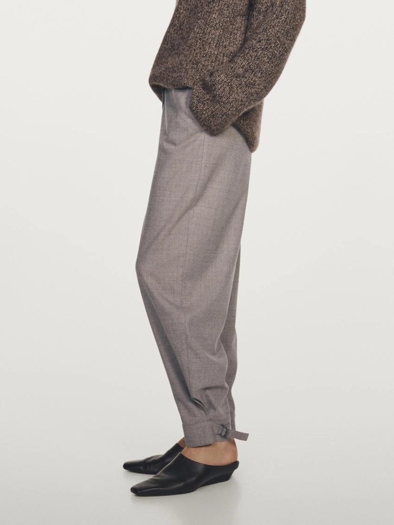 Брюки саруэль с деталями пряжки