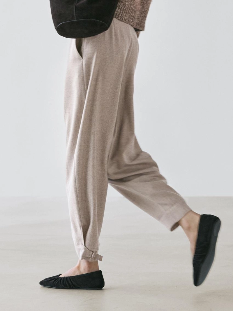 Брюки саруэль с деталями пряжки