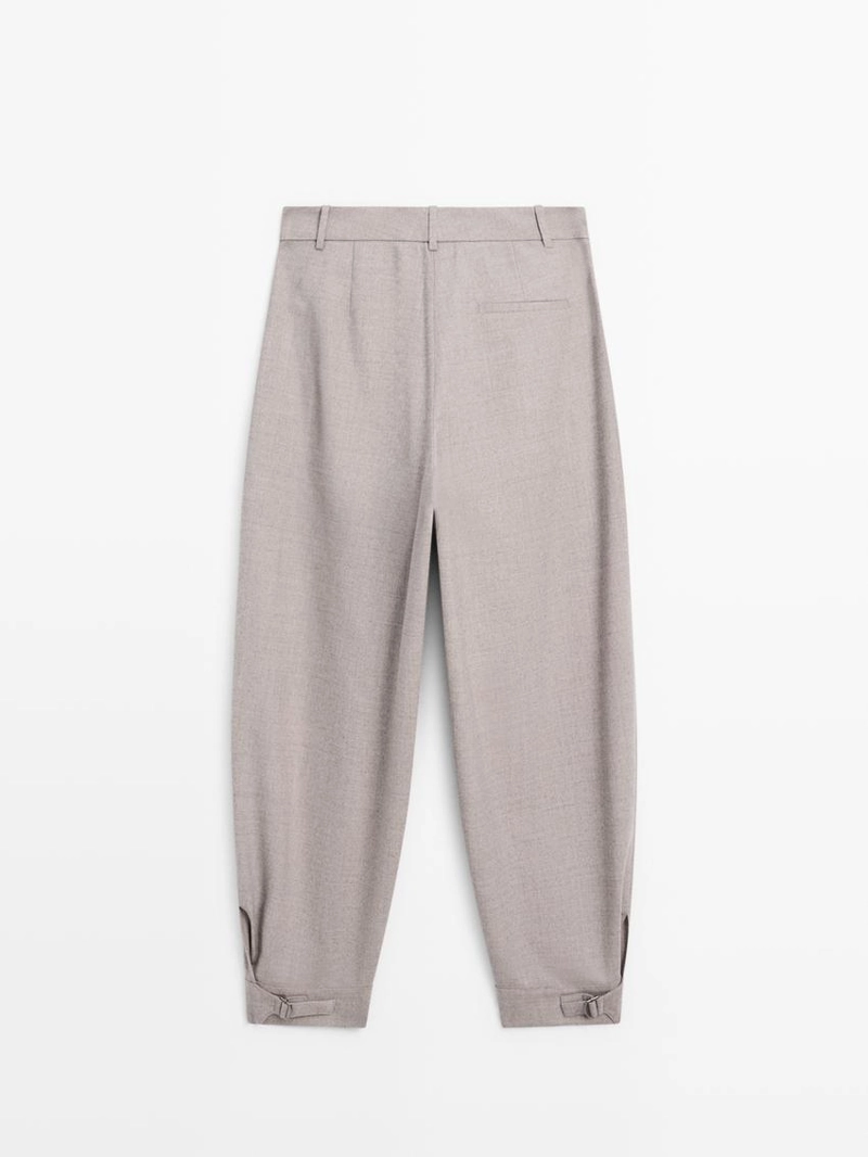 Брюки саруэль с деталями пряжки