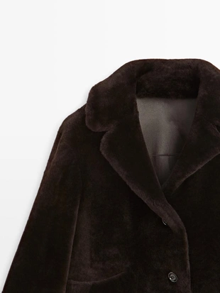 Короткая куртка из кожи ягненка мутона- Заказать в России