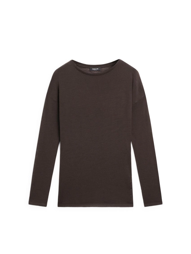 Топ из шерстяной смеси с драпировкой и расклешенными рукавами