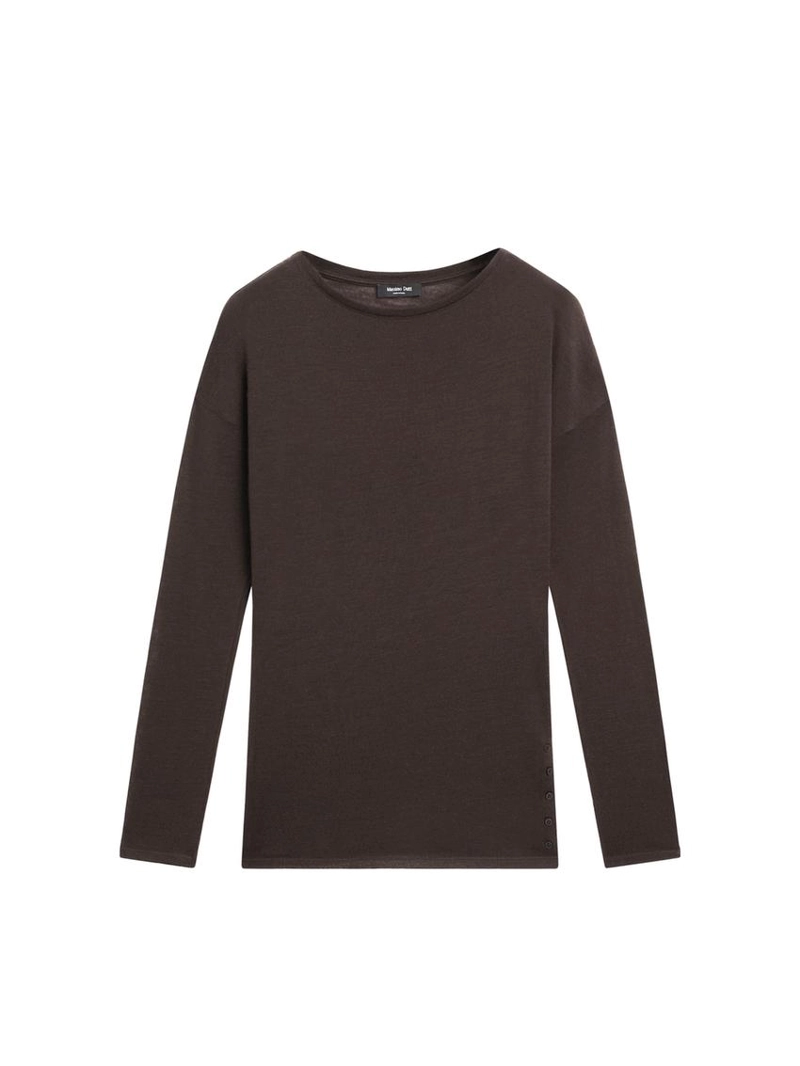 Топ из шерстяной смеси с драпировкой и расклешенными рукавами