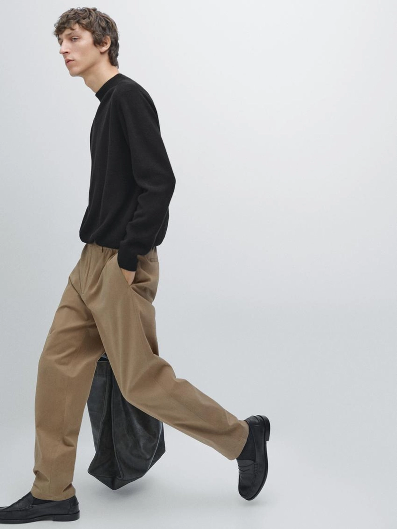 Брюки jogger fit из хлопкового микса