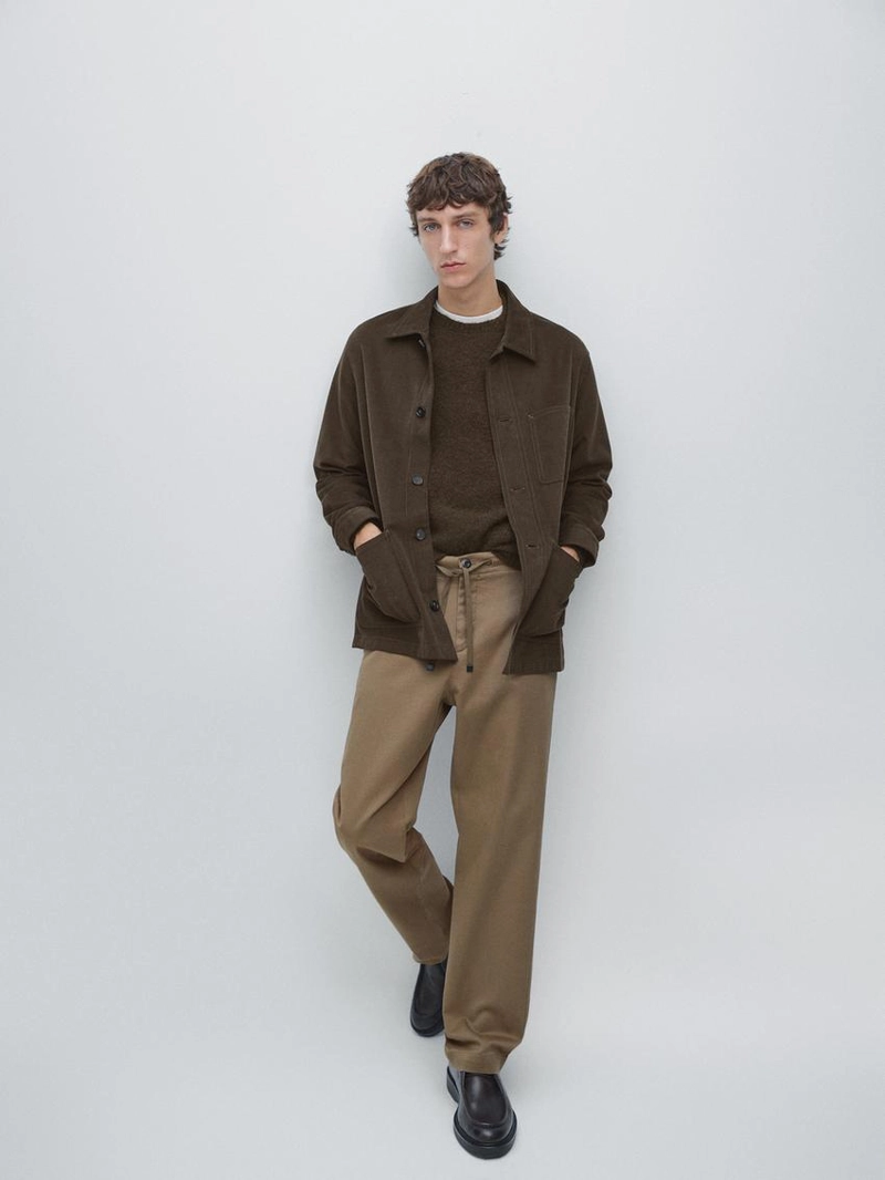 Брюки спортивного кроя из хлопково-смесовой ткани