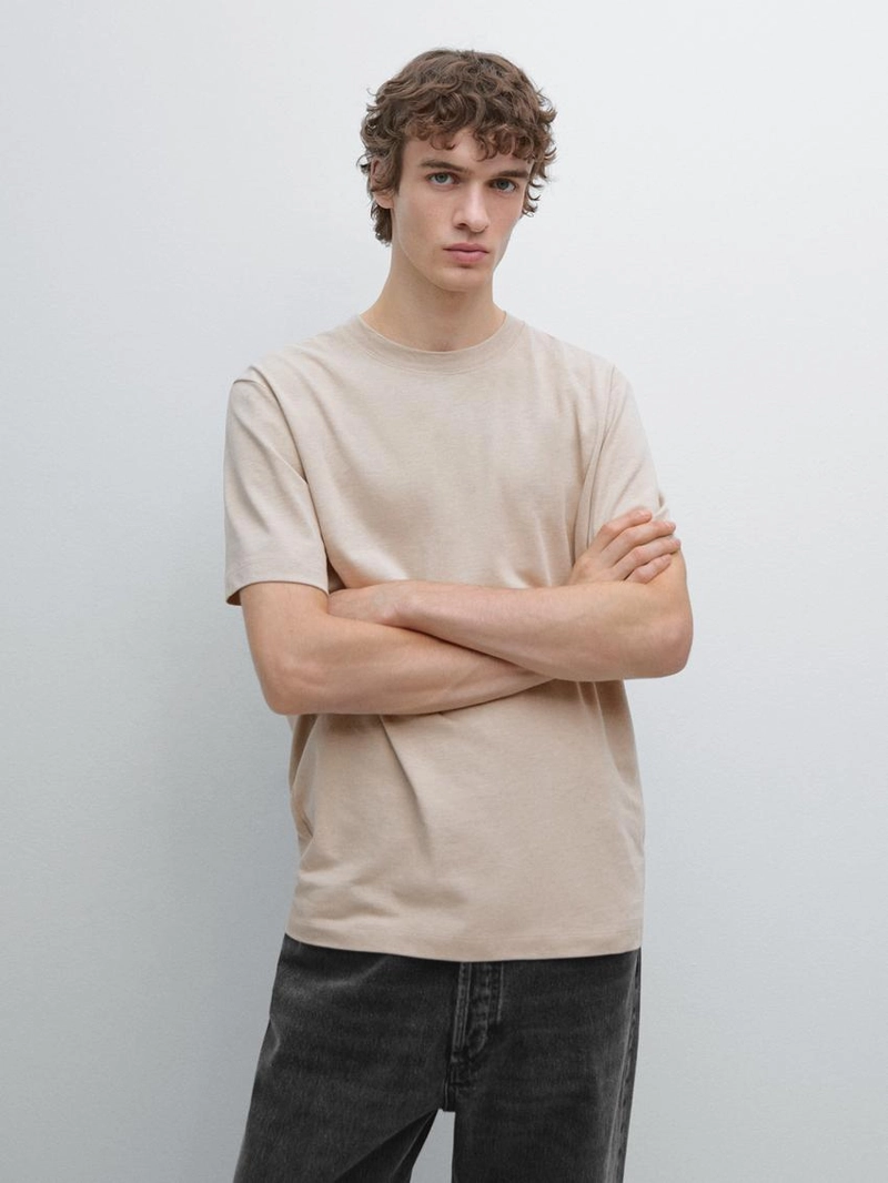 Футболка с короткими рукавами из хлопково-вискозной смеси