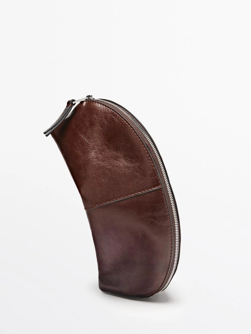 Косметичка из кожи нубука